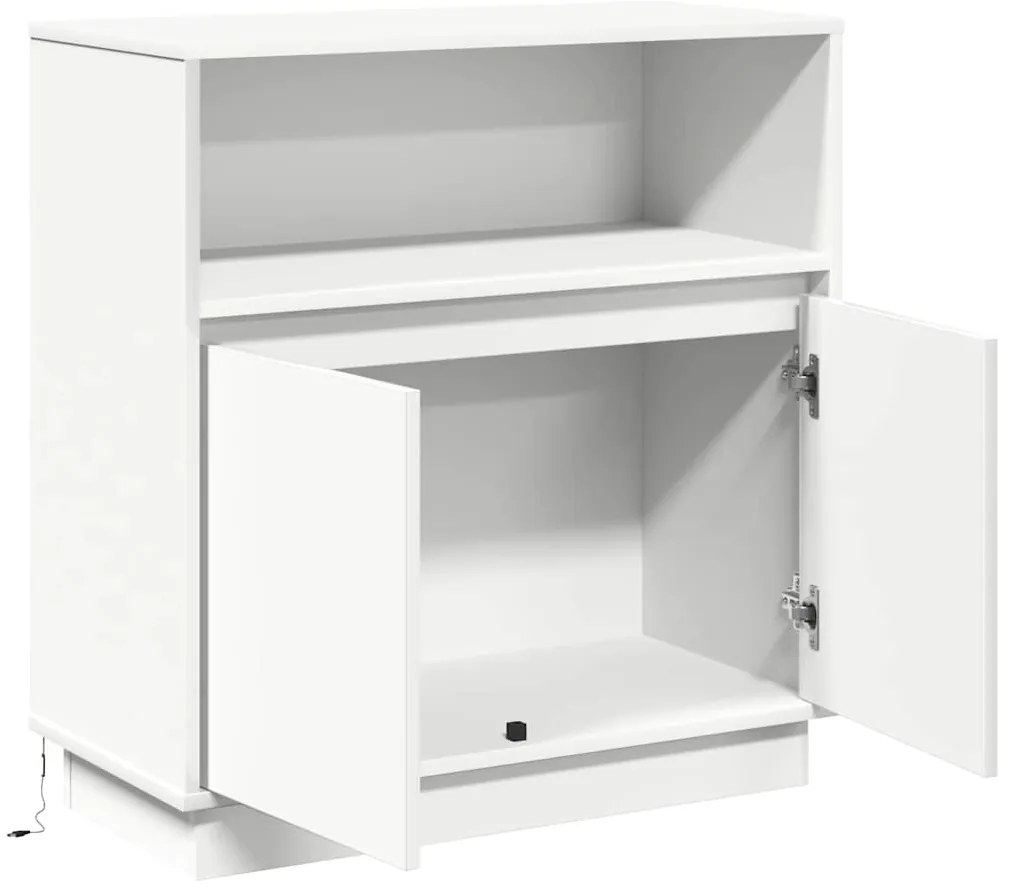 Sideboard com LED Branco 71x34,5x75 cm Madeira Engenharia