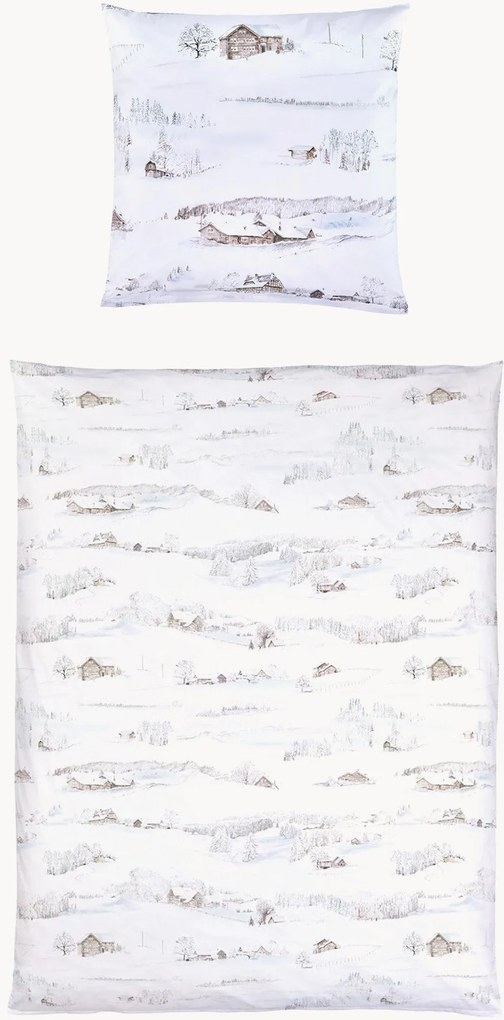 Conjunto de roupa de cama em cetim de algodão White Season