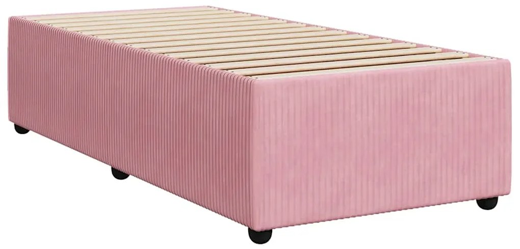 Cama com molas/colchão 90x190 cm veludo rosa