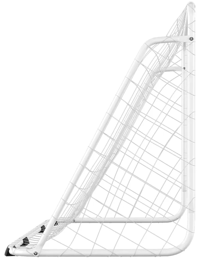 Baliza de futebol com rede 180x90x120 cm aço branco