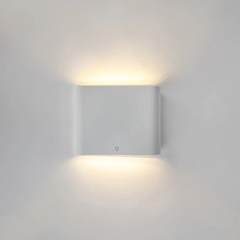 Candeeiro de parede exterior moderno branco 11,5 cm com LED - Batt Moderno