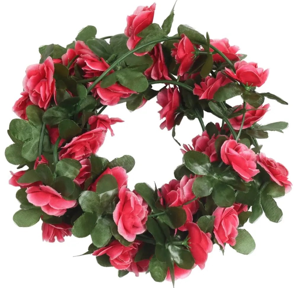 Grinaldas de flores de Natal 6 pcs 250 cm vermelho
