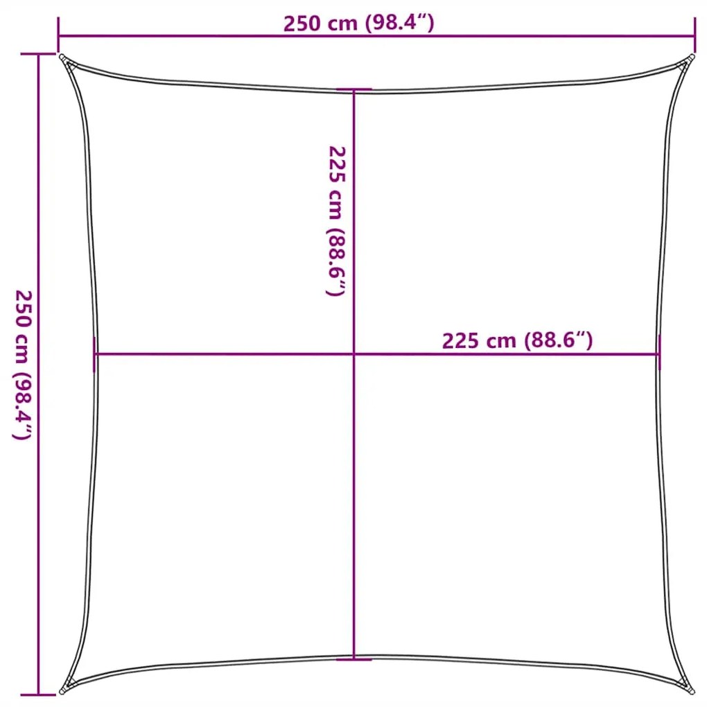 Para-sol estilo vela 160 g/m² 2,5x2,5 m PEAD vermelho