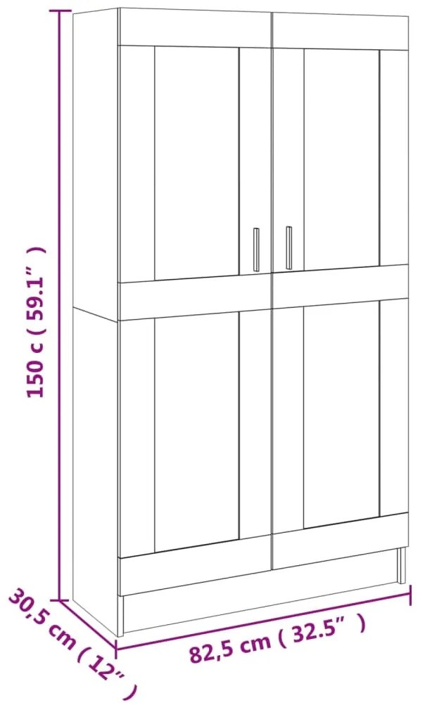 Estante 82,5x30,5x150 cm derivados de madeira cinzento cimento