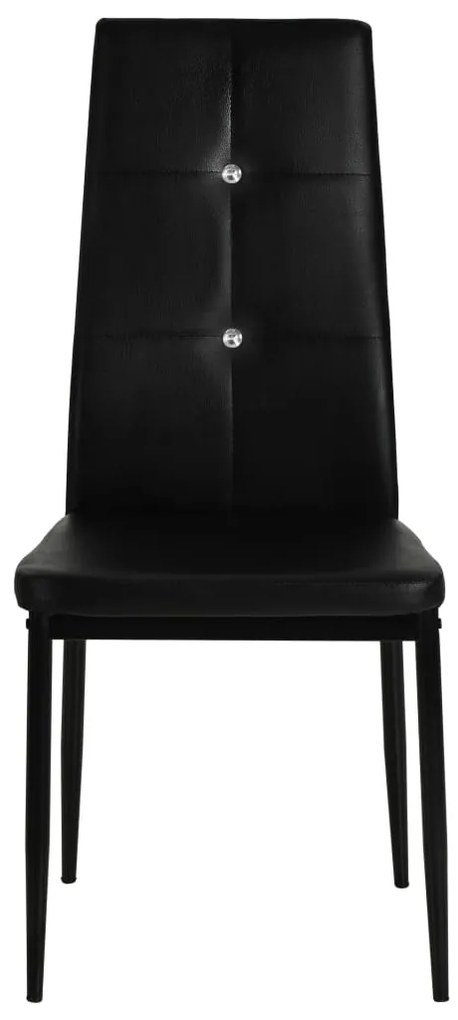 Cadeiras de jantar 4 pcs couro artificial preto