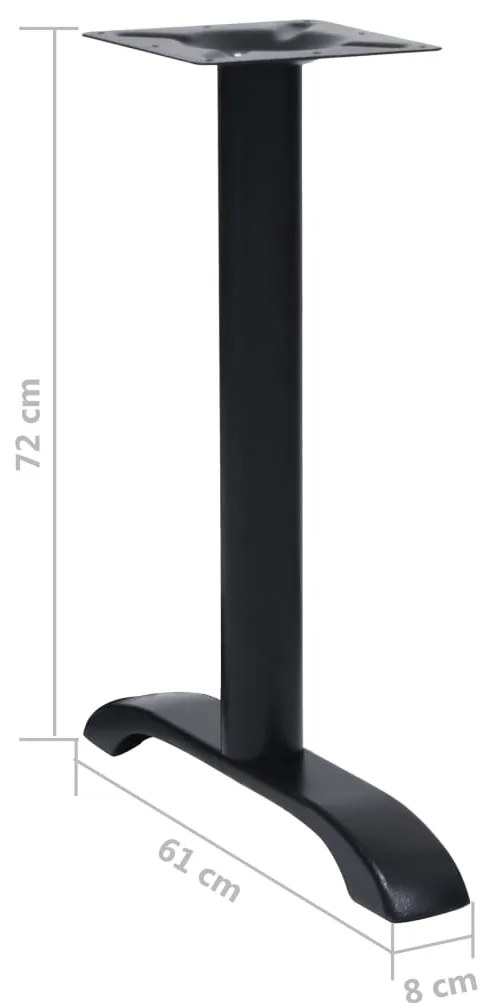 Pernas para mesa de bistrô 2 pcs 61x8x72 cm ferro fundido preto