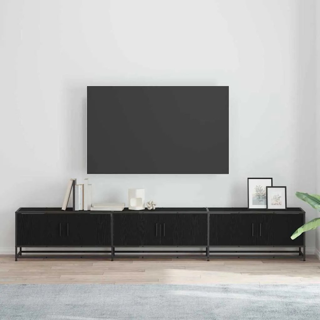 vidaXL Unidades de TV 2 pcs Carvalho Preto 240 x 35 x 41 cm