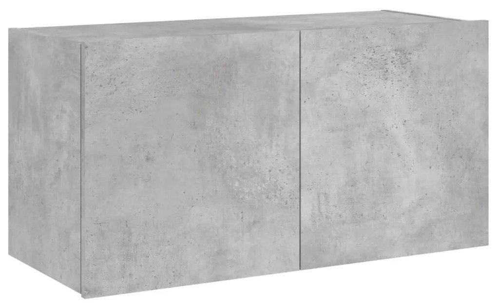 Móvel de parede p/ TV c/ luzes LED 80x35x41 cm cinza cimento
