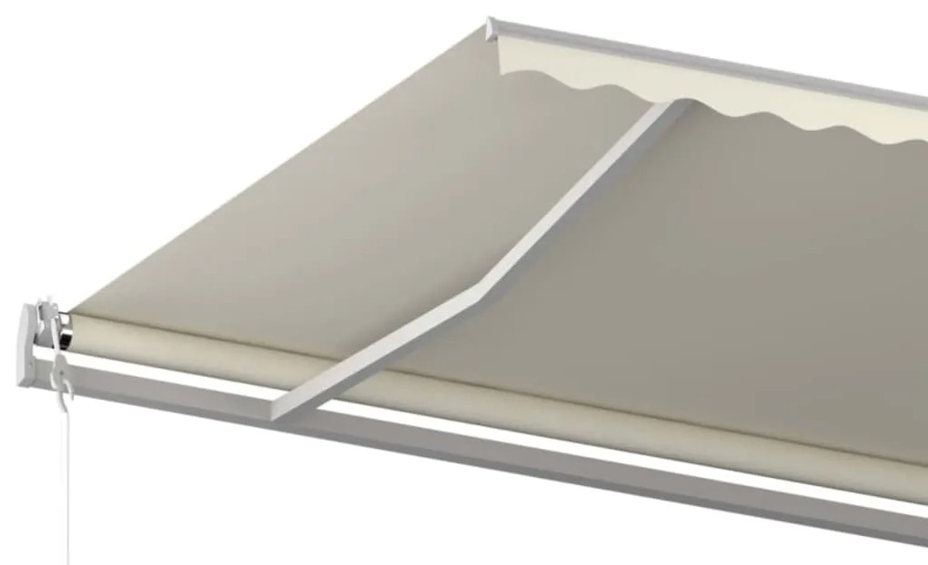 Toldo retrátil manual com postes 6x3 m cor creme