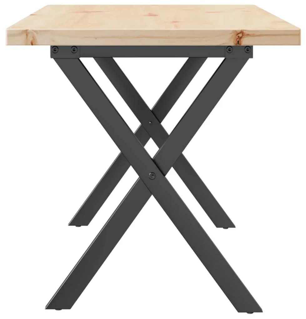 Mesa de centro estrutura em X 100x50x45,5cm pinho/aço