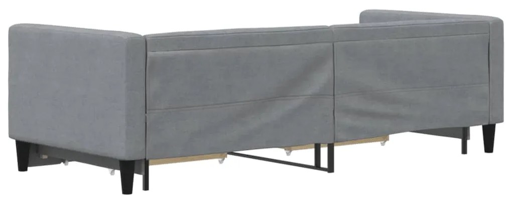 Sofá-cama c/ gavetão e gavetas 80x200 cm tecido cinzento-claro