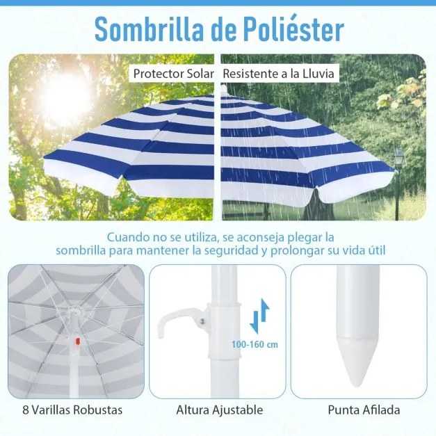 Mesa de atividades jardim crianças com guarda-sol ajustável e dobrável, 4 bancos incorporados até 8 crianças, 125 × 125 × 100-160 cm branca
