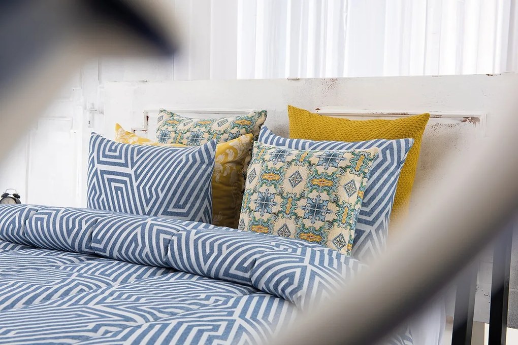 COLCHA EDREDOM - COLCHA JACQUARD C/ ALMOFADAS DECORATIVAS 45x60 CM: Cinzento 1 Almofada cheia 45x60 cm a jogo