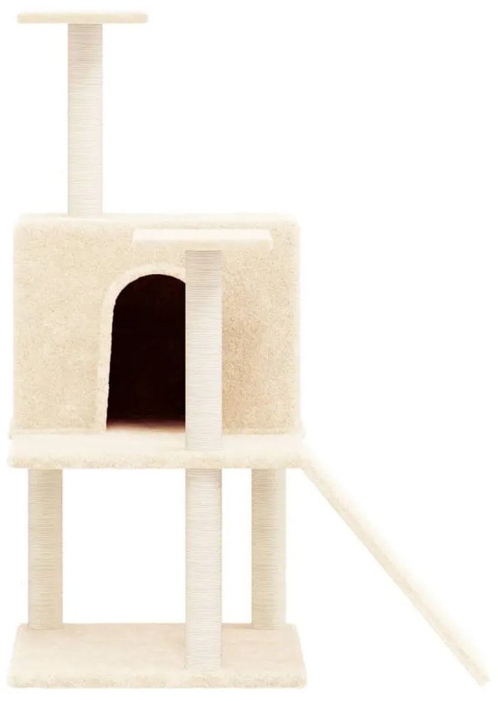 Árvore p/ gatos c/ postes arranhadores sisal 109 cm cor creme