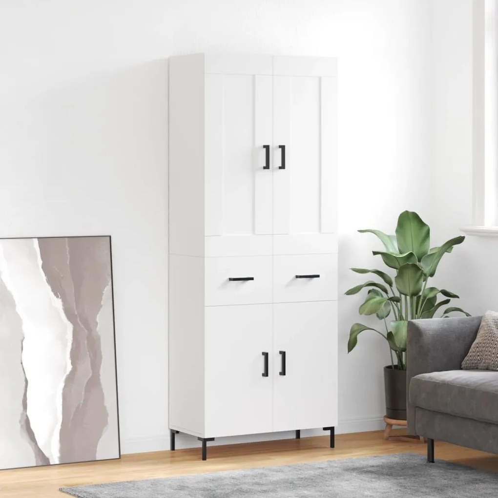 vidaXL Armário alto 69,5x34x180 cm derivados de madeira branco