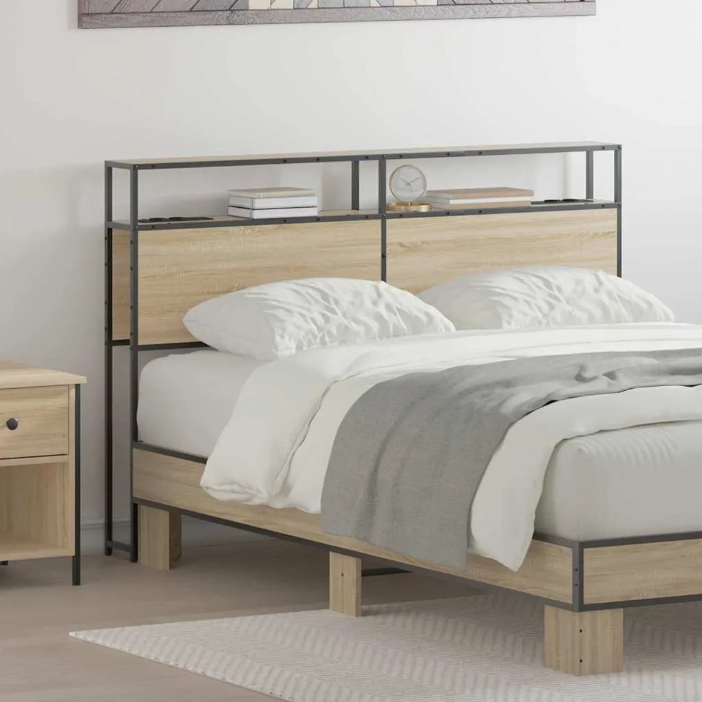Cabeceira de armazenamento com cabeceira Carvalho Sonoma 135 cm