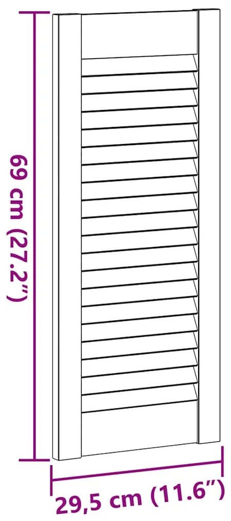 Portas de armário 2 pcs com design de persiana pinho maciço