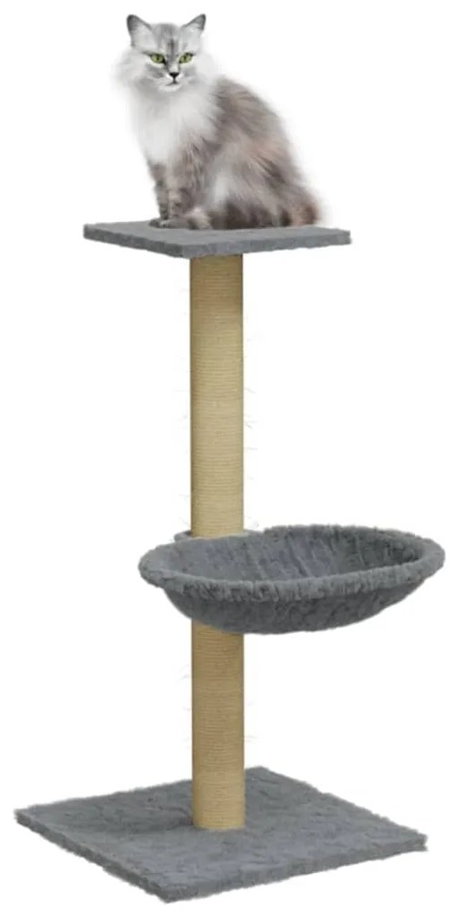 Árvore para gatos com poste arranhador sisal 74 cm cinzento