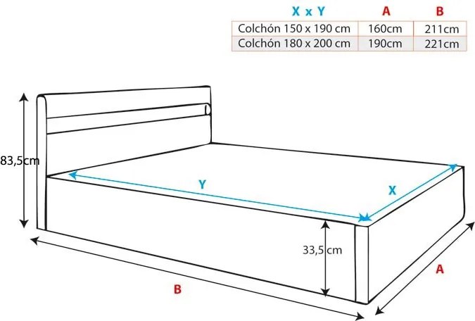 Cama Hidráulica com Arrumação "Adal" - 180x200cm - Branco - Com Colchã
