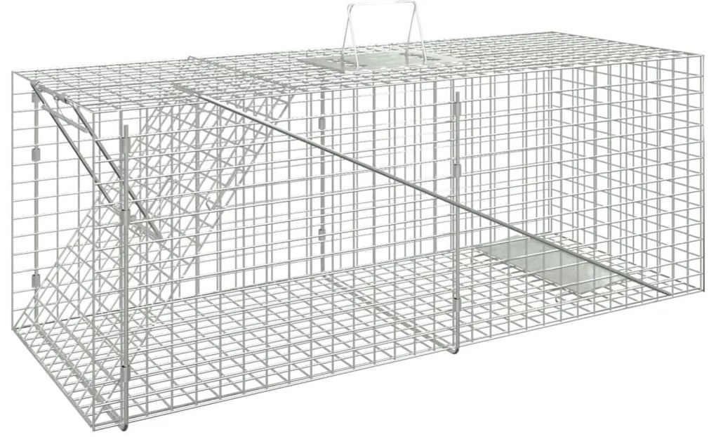 vidaXL Armadilha p/ animais 64,5x25x26,5 cm ferro galvanizado