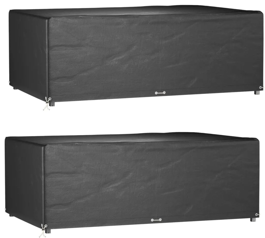 Capas p/ mobília jardim 2 pcs 12 ilhós 213x132x75 cm retangular