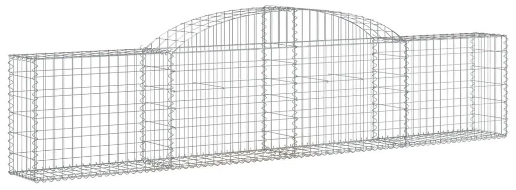 Cestos gabião arqueados 8 pcs 300x30x60/80 cm ferro galvanizado