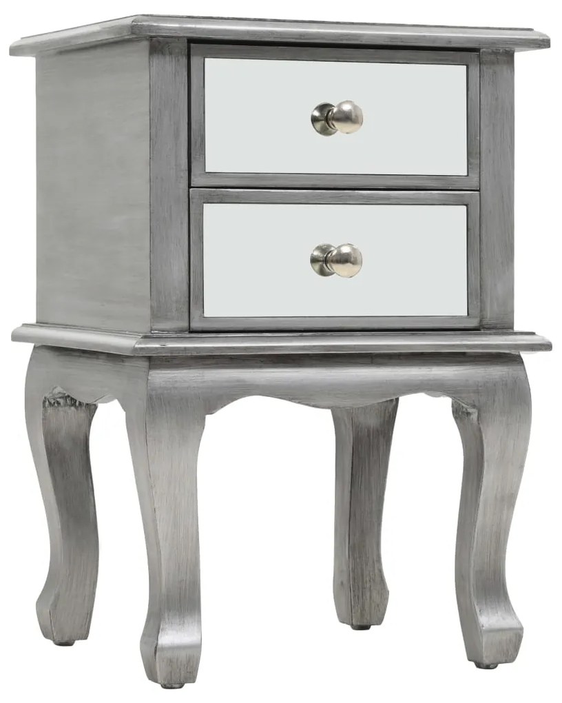 vidaXL Mesa de cabeceira espelhada em MDF e vidro 34,5x30x50 cm