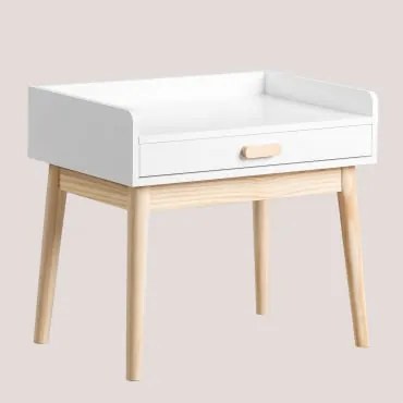 Escrivaninha Em Mdf E Madeira De Pinho Tom Kids Branco - Sklum