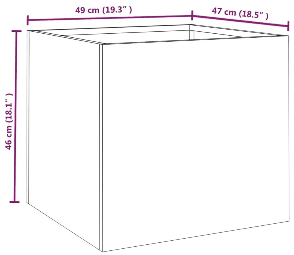 Vaso/floreira 49x47x46 cm aço corten