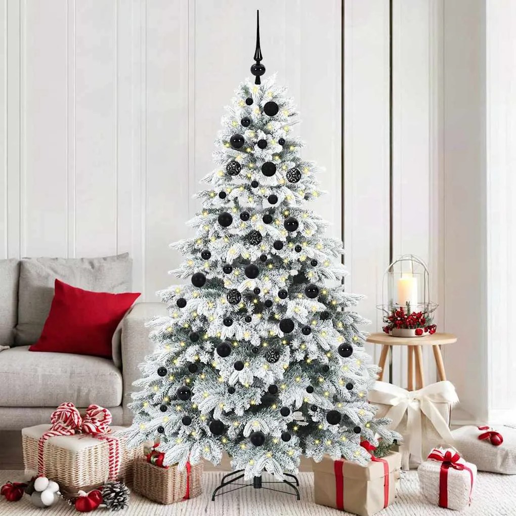 vidaXL Árvore de Natal Artificial com 300 LEDs Branco 180 cm PE e PVC