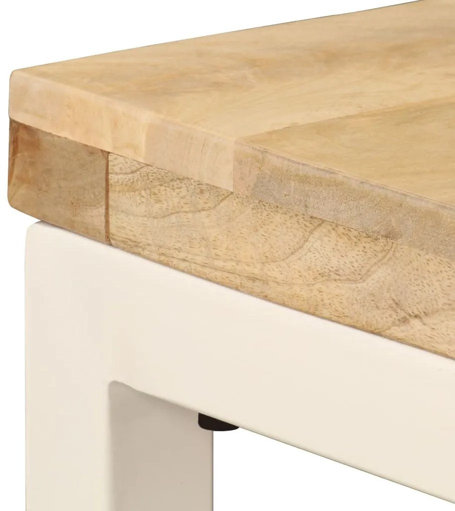 Mesa de jantar 115x55x76 cm madeira de mangueira maciça e aço