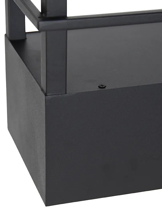 Candeeiro de suspensão industrial preto com prateleira 4 luzes GU10 - Cage Rack Industrial