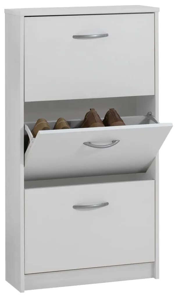 428789 FMD Sapateira com 3 compartimentos inclináveis branco