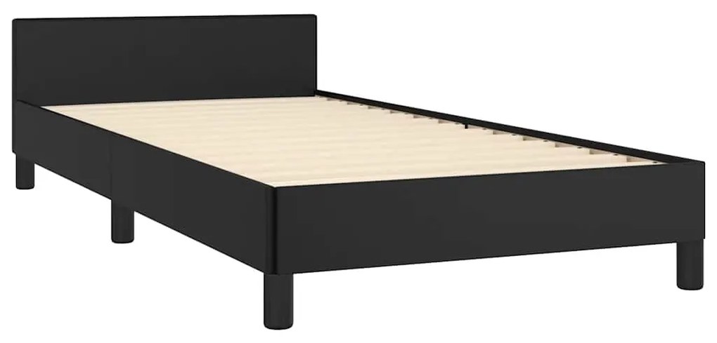 Estrutura cama c/ cabeceira sem colchão 90x200 cm preto