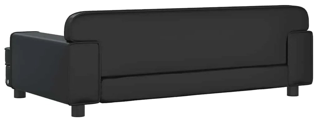Sofá infantil 90x53x30 cm couro artificial preto