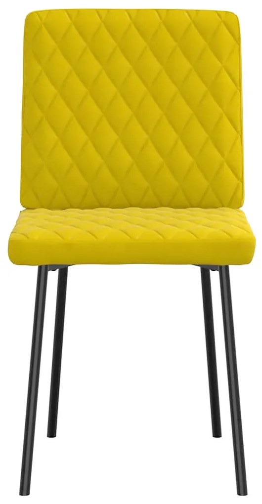 Cadeiras de jantar 2 pcs veludo amarelo