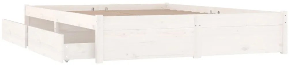 Estrutura cama c/ gavetas 180x200 cm tamanho Super King branco