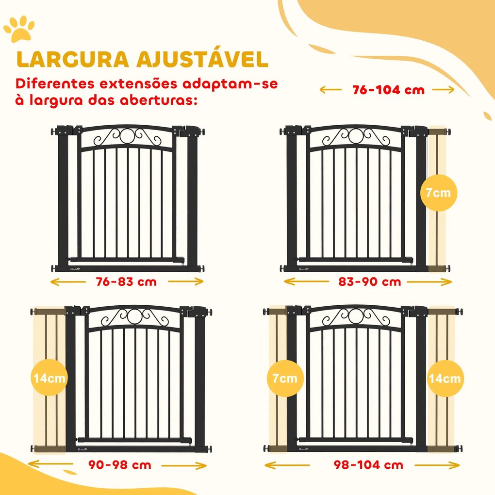 PawHut Barreira de Segurança para Cães Extensível 76-102 cm Barreira p