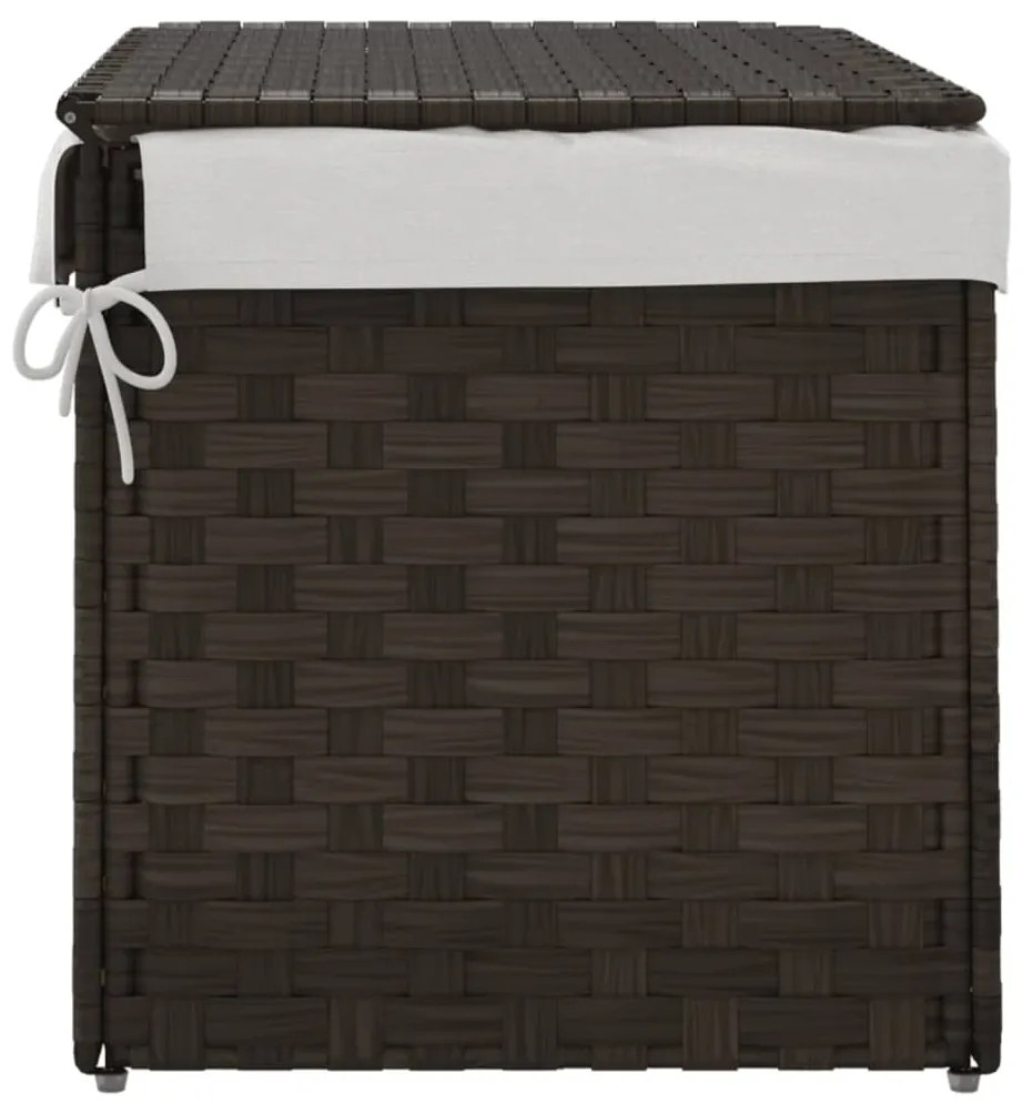 Cesto roupa suja c/ tampa 55,5x35x34 cm vime PE castanho-escuro