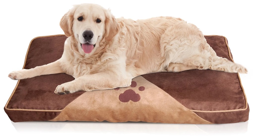 PawHut Cama para Animais de Estimação Cama para Cães e Gatos com Capa Removível e Lavável Antiderrapante 100x70x7cm Marrom
