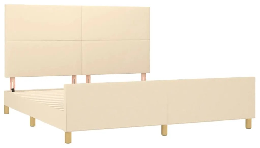 Estrutura de cama sem colchão 180x200 cm tecido cor creme