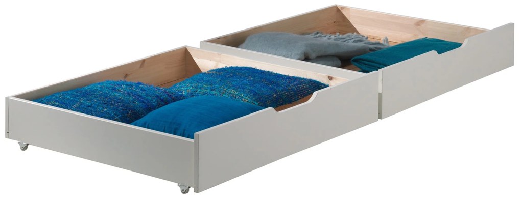 Conjunto cama Infantil SCOTT + cama familiar + 2 gavetas BRANCO
