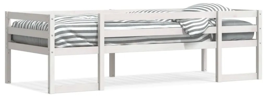 Estrutura de cama infantil 80x200 cm pinho maciço branco