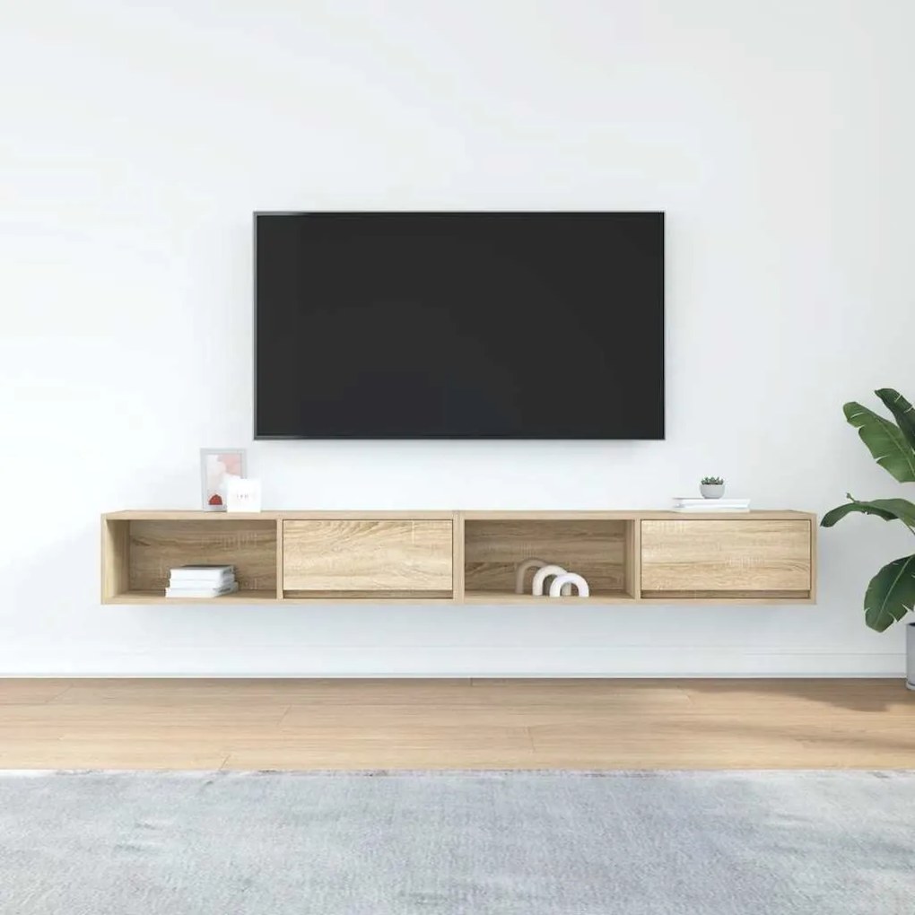 Móveis de TV 2pcs 100x31x25,5cm deriv. madeira carvalho sonoma