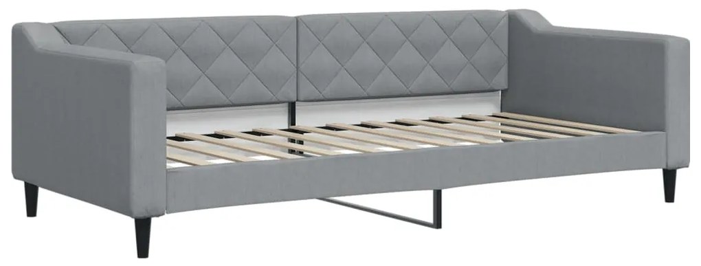 Sofá-cama c/ gavetão e colchões 90x200 cm tecido cinzento-claro