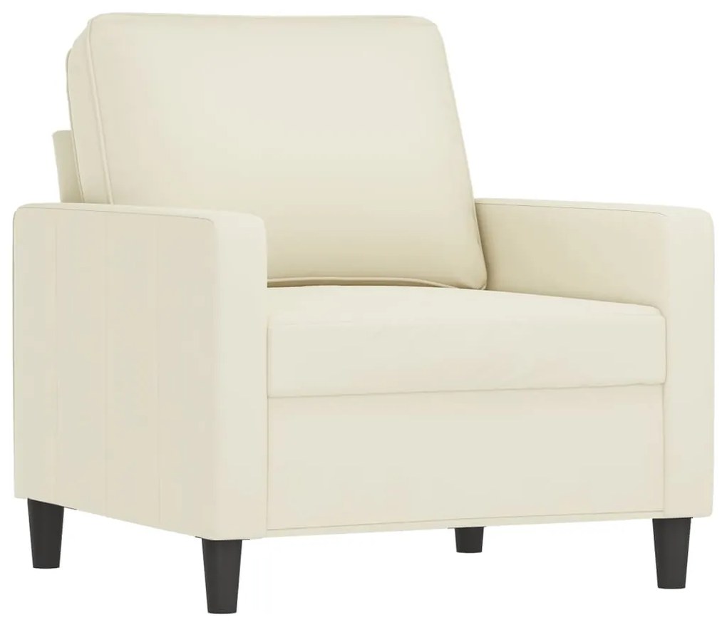 4 pcs conjunto de sofás com almofadas veludo cor creme
