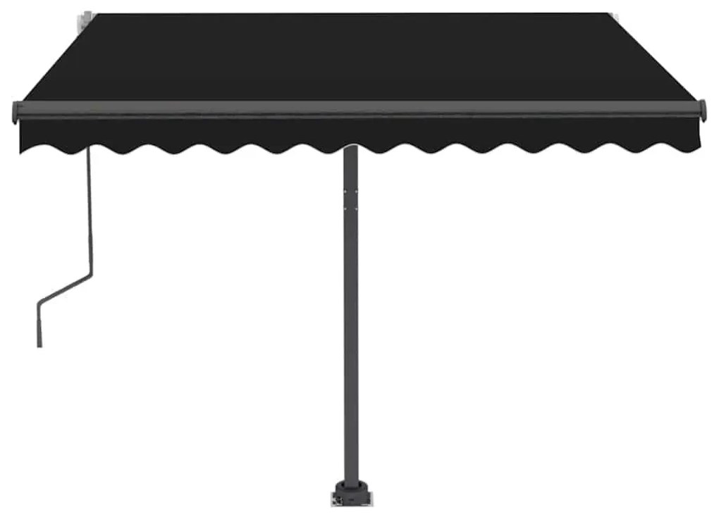 Toldo retrátil manual com LED 300x250 cm antracite