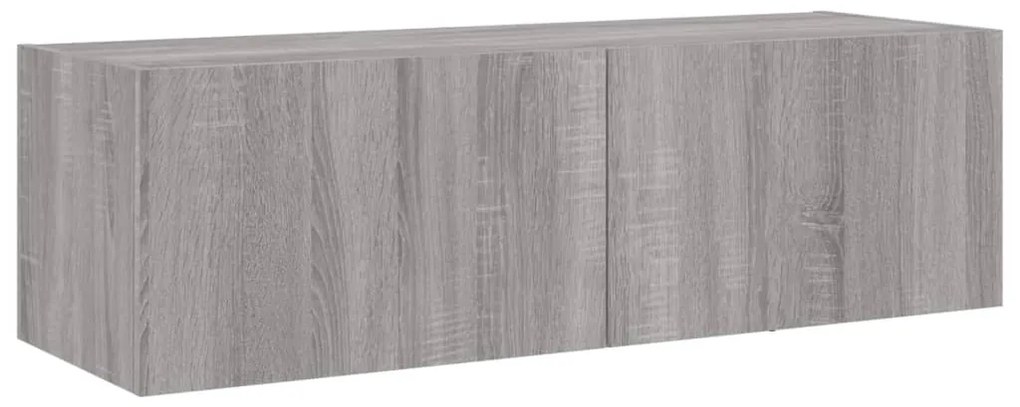 Móvel de parede p/ TV c/ luzes LED 100x35x31 cm cinzento sonoma