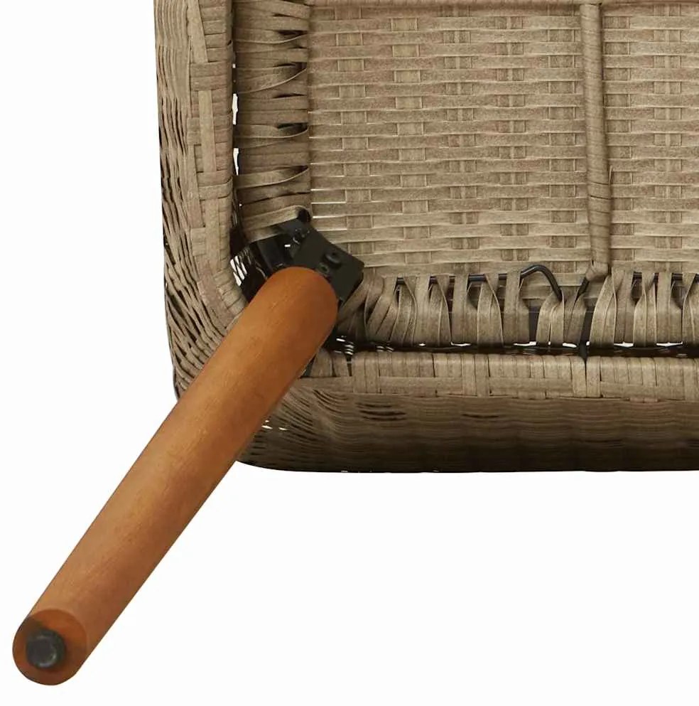 Conjunto de Jantar de Jardim com 9 Peças Bege em Rattan Polietileno