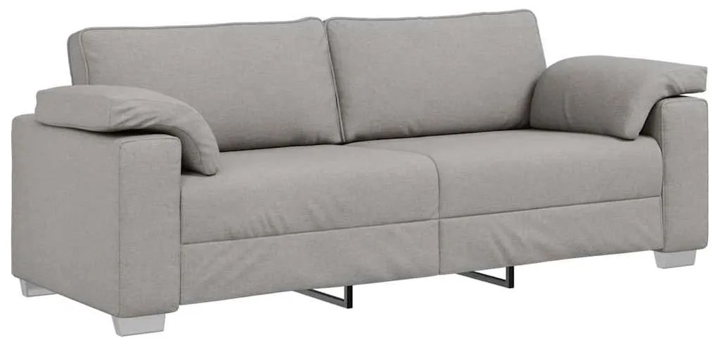 Sofá de 3 lugares cinza-claro, 178 cm de tecido
